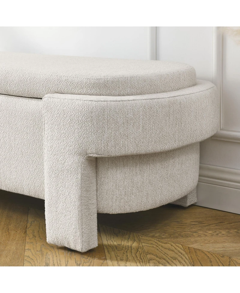 Flynama 51.5" Linen Upholstered Storage Bench