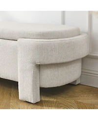 Flynama 51.5" Linen Upholstered Storage Bench