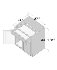 Boyel Living 27" W Standard Base Cabinet, Ready to Assemble Kitchen Cabinet with Solid Wood Frame, Soft-Close Slides and Hinges