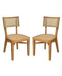 Asagikoiai Netro 7-Piece Acacia Wood Outdoor Dining Set with Wicker Chairs
