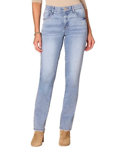 Democracy Petite High-Rise Straight-Leg Jeans