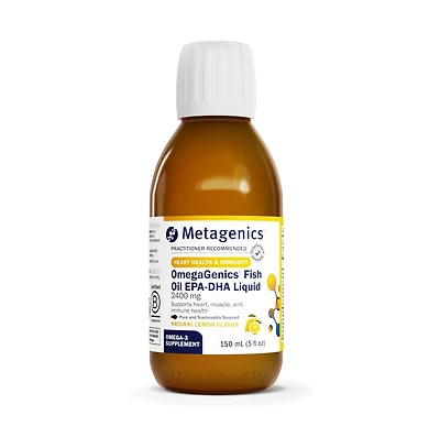 Metagenics OmegaGenics Epa Dha 2400 Milligram High Potency Liquid Fish Oil Supplement for Heart Health and Immune Support 30 Servings