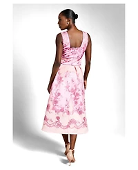 Coast Women's V-Neck Satin Floral Print Midi Dress