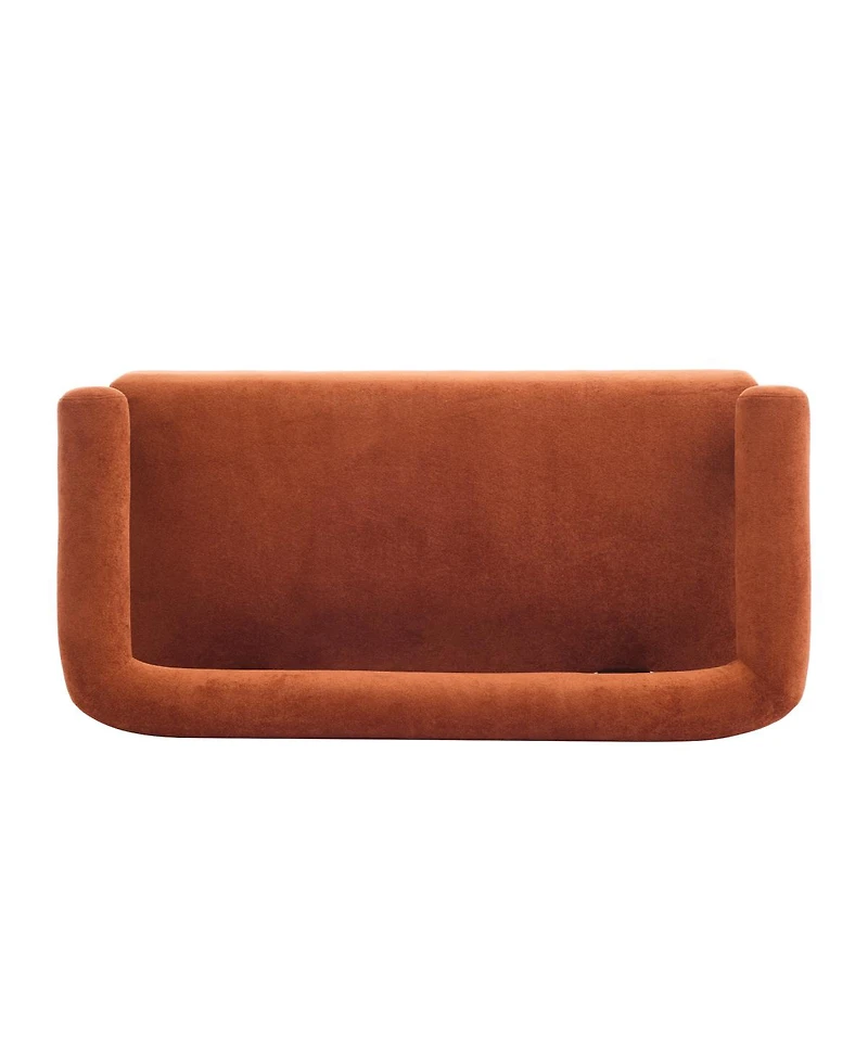 Streamdale Furniture Modern Curved Boucle Loveseat with Ergonomic Backrest and Rubberwood Legs