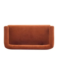 Streamdale Furniture Modern Curved Boucle Loveseat with Ergonomic Backrest and Rubberwood Legs