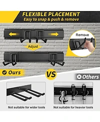 Xdovet Wall Mount Garden Tool Organizer Metal Hooks Rail Rack Holder