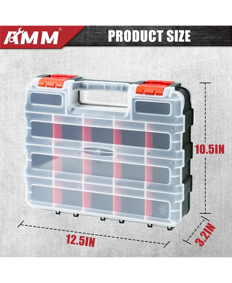 Xdovet Tool Box Organizer 34 Compartments Removable Dividers