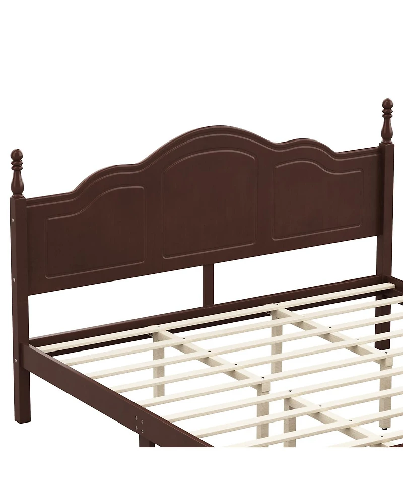 Streamdale Furniture King Size Retro Wave Platform Bed Frame Dark
