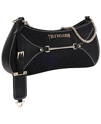 True Religion Women's Zip Top Denim Shoulder Bag