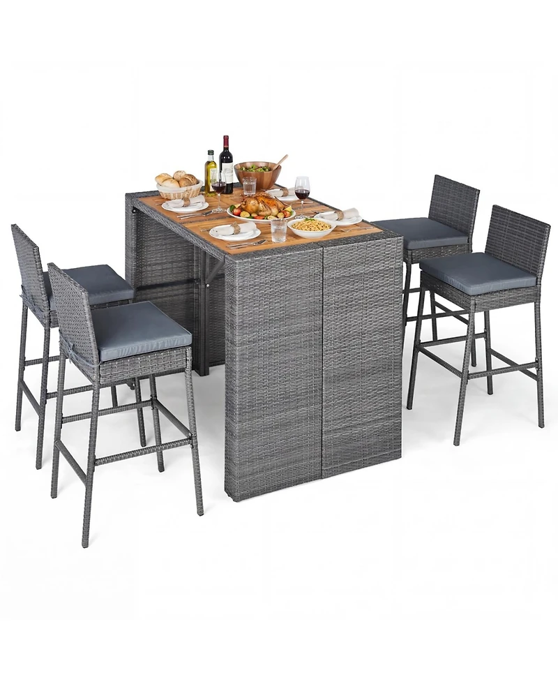 Slickblue Outdoor Patio Dining Set with Acacia Wood for Home Use