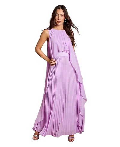 Coast Women's Cape Sleeve Pleated Maxi Dress