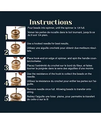 John Bead Wooden Bead Spinner with 2 Beading Needles, Manual String Bead Loader, Spinning Tool for Diy Craft Jewelry Making