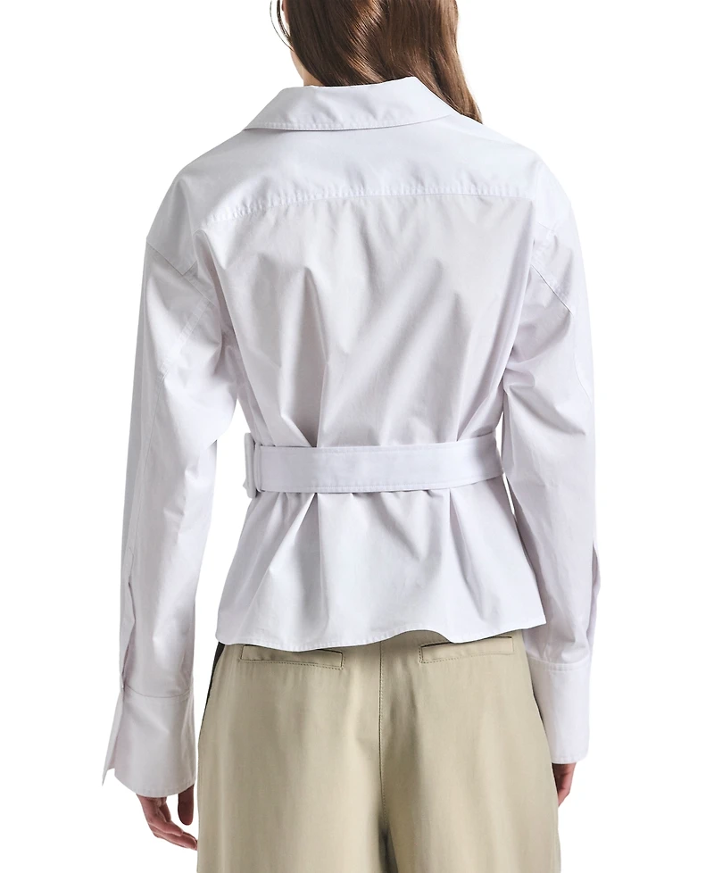 Derek Lam 10 Crosby Women's Gavin Wrap-Front Long-Sleeve Top
