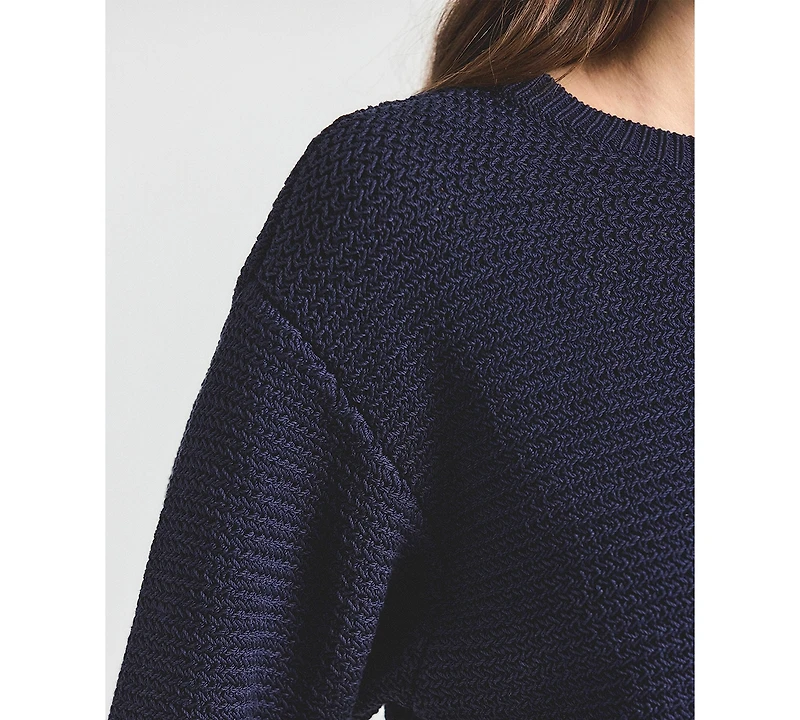 Derek Lam 10 Crosby Women's Madison Mesh Knit Puff-Sleeve Sweater
