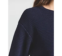 Derek Lam 10 Crosby Women's Madison Mesh Knit Puff-Sleeve Sweater