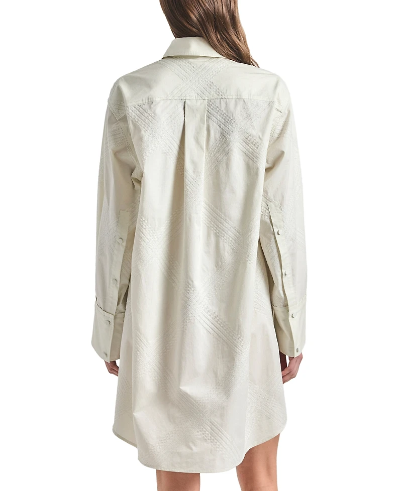 Derek Lam 10 Crosby Women's Piper Embroidered Point Collar Shirtdress