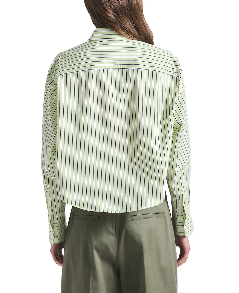 Derek Lam 10 Crosby Women's Evelina Shadow Yarn-Dyed Stripe Boxy Shirt