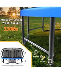 Zeny Outdoor Trampoline for Kids and Adults, Pumpkin Trampolines with Curved Poles,Heavy Duty Trampoline Anti-Rust Coating Astm Approval