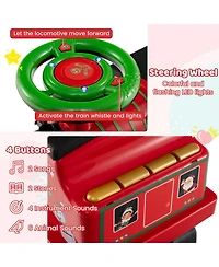 Mecale 6V Ride on Train 2-Seater with Carriage and Flashing Led Lights