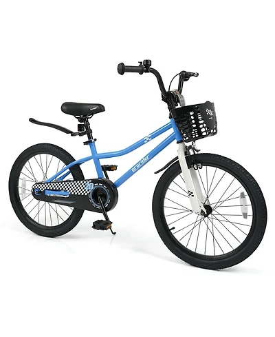 Mecale 20 Inch Kids Bike Adjustable with Kickstand and Storage Basket for Aged 8