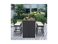 Mondawe 5 Pieces Patio Acacia Wood Dining Set