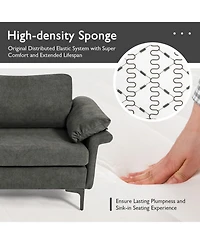 Slickblue Upholstered Loveseat Sofa with Metal Legs and Accent Armrest Cushions