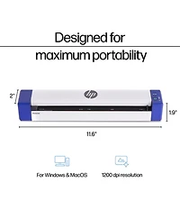Hp PS100W Portable Wireless Document Scanner Compact Simplex Usb Wi-Fi Rechargeable for Pc