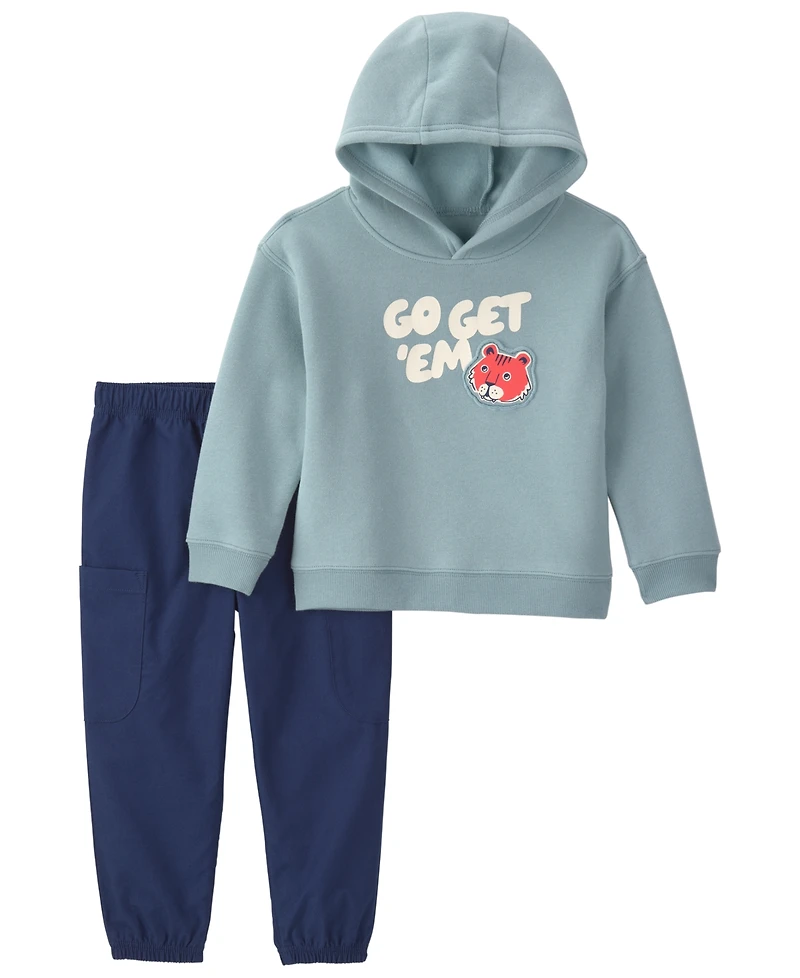 Carter's Toddler Boys' 2T-5T Go Get Em Tiger Fleece Hooded Sweatshirt and Pants, 2-Piece Set