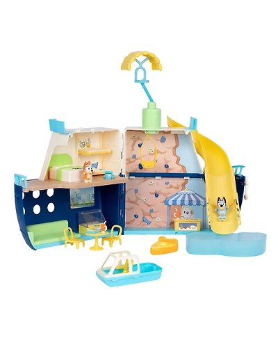 Bluey Cruise Ship with 6 Play Areas & Accessories 13-Piece Playset, Ages 3+