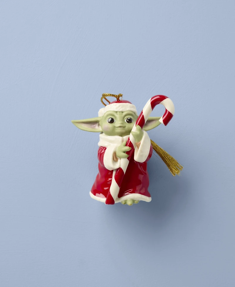 Lenox Holiday Grogu with Candy Cane Ornament