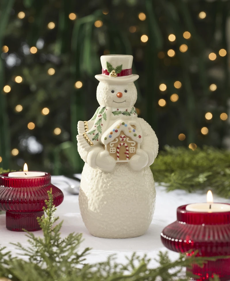 Lenox Snowman with Gingerbread House Figurine