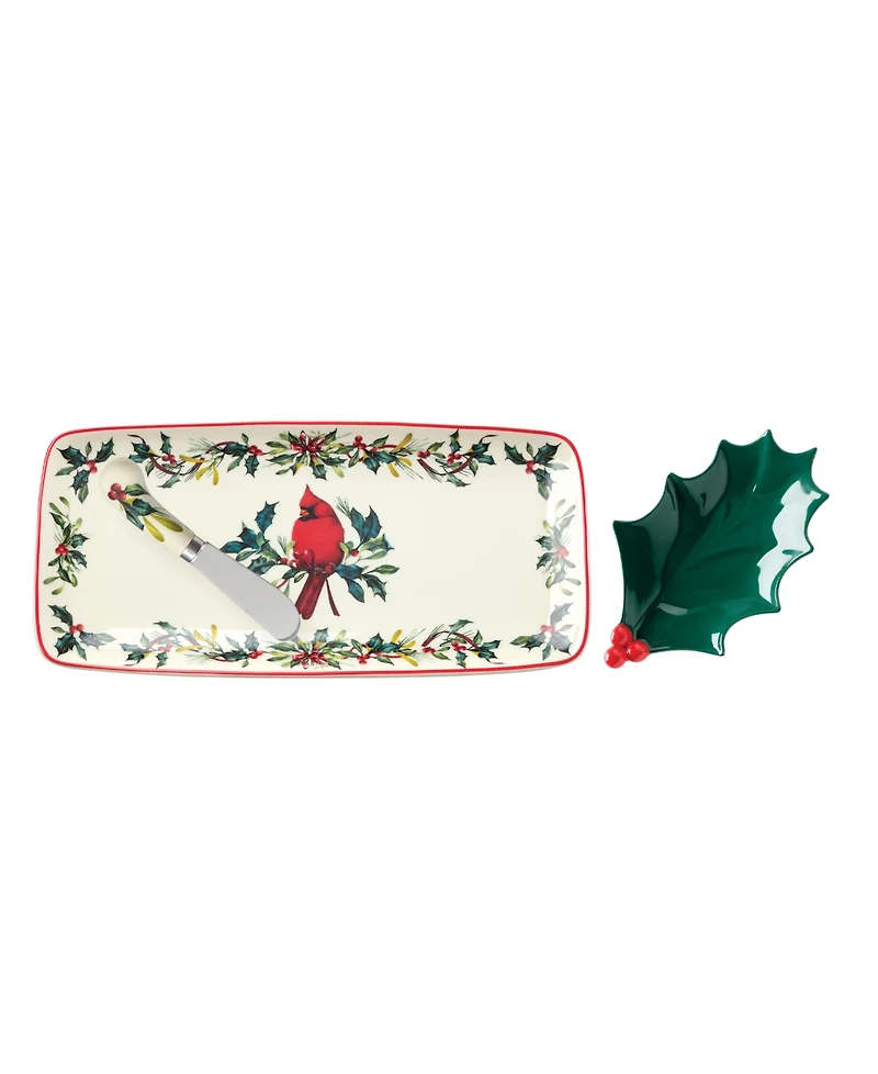 Lenox Winter Greetings 3-Piece Tray and Spreader Set