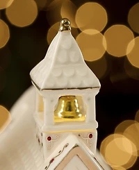 Lenox Mistletoe Park School House Lit Figurine