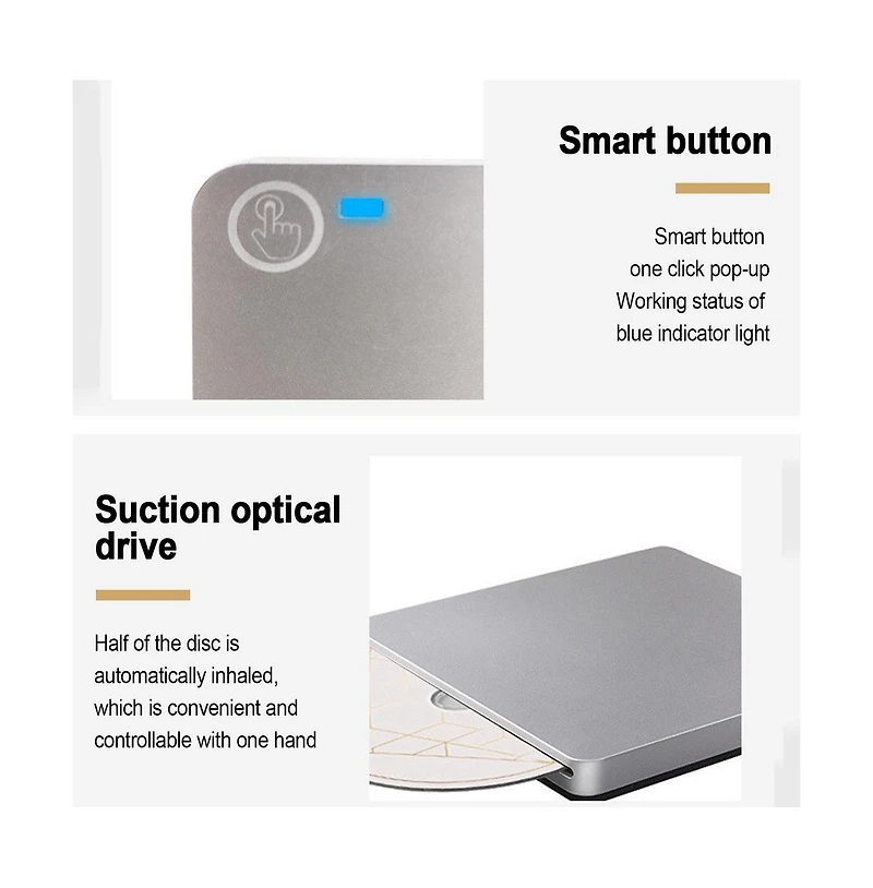 Artudatech 4K 24X External Bd/Dvd/Cd Writer – Usb 3.0, Slot-in, Plug and Play
