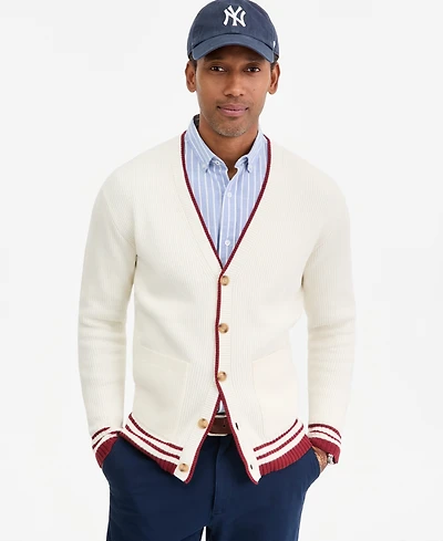 Club Room Men's Varsity Tipped Cardigan Sweater, Macy's Exclusive