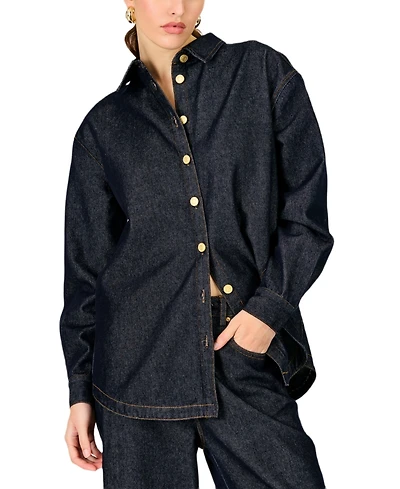 Line & Dot Women's Roxie Collared Oversized Shirt