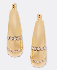 I.n.c. International Concepts Small Pave Stripe Hoop Earrings, 0.91", Macy's Exclusive