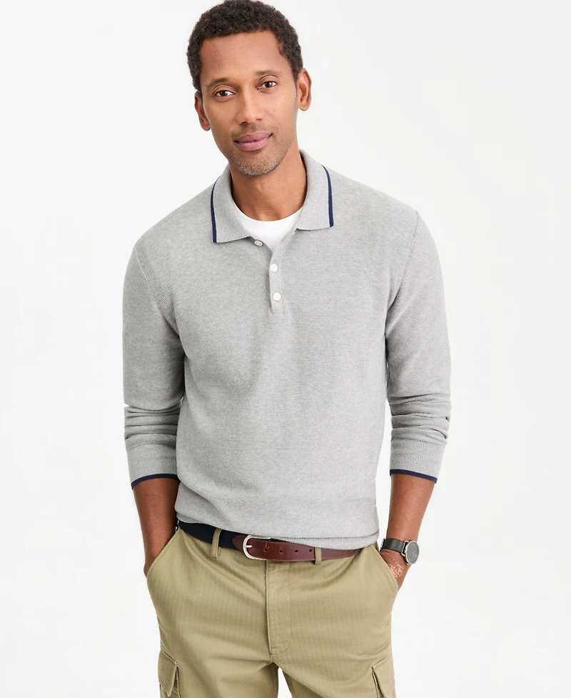 Club Room Men's Tipped Long-Sleeve Polo Sweater, Macy's Exclusive