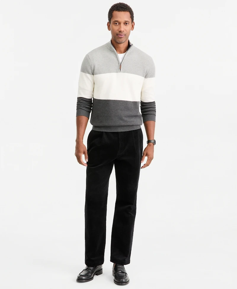 Club Room Men's Blocked Cotton Quarter-Zip Sweater, Macy's Exclusive