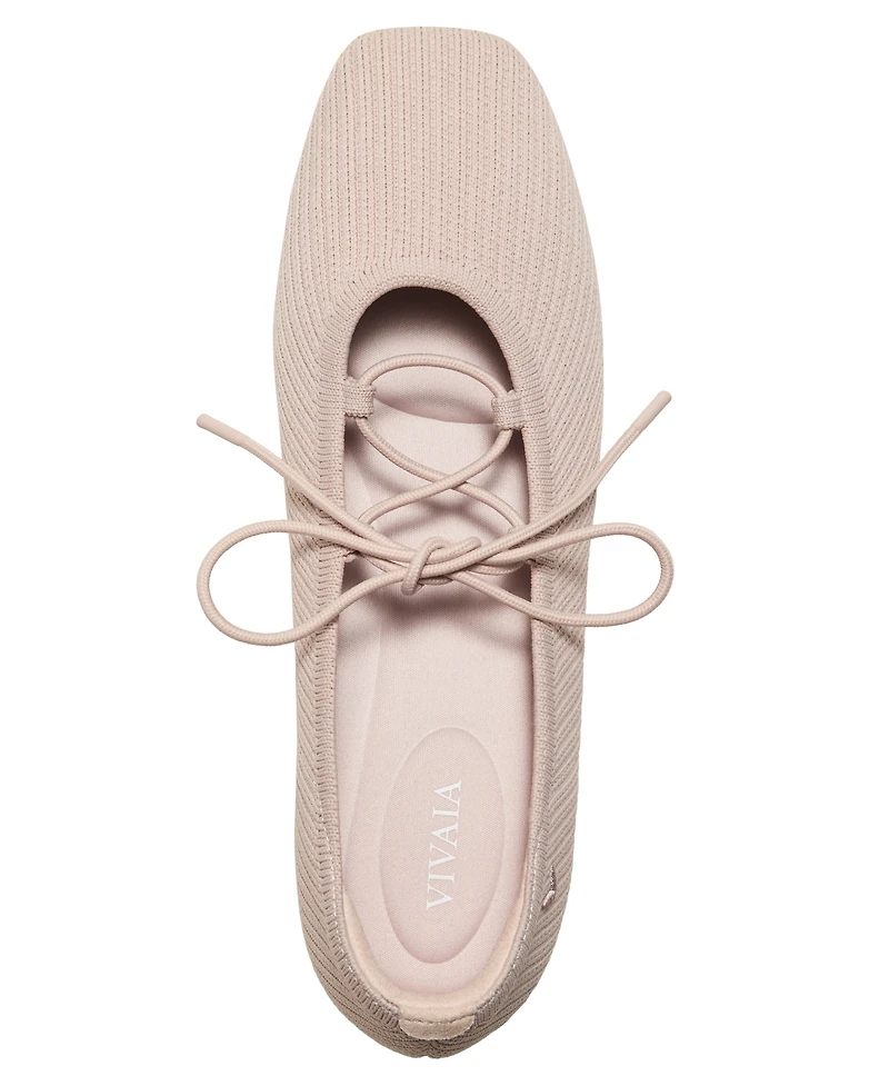 Vivaia Women's Miley 3 Laces Included Square-Toe Lace-Up Mary Janes Flats