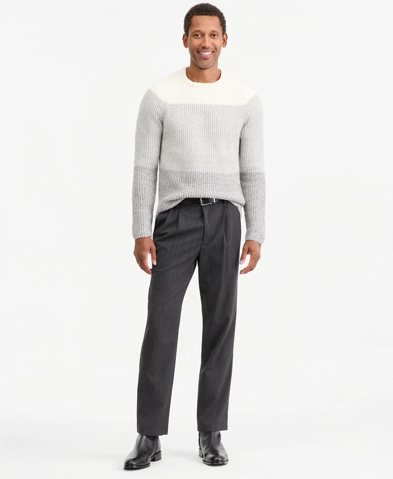 Club Room Men's Premium Blocked Chunky Crewneck Sweater, Macy's Exclusive