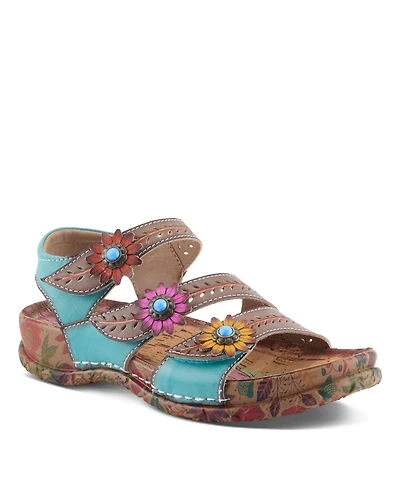L'Artiste Women's Anewtrio Wedge Sandal with Leather Upper