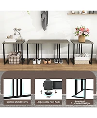 Slickblue 4-Piece Dining Table Set with Bench and 2 Stools for Small Spaces