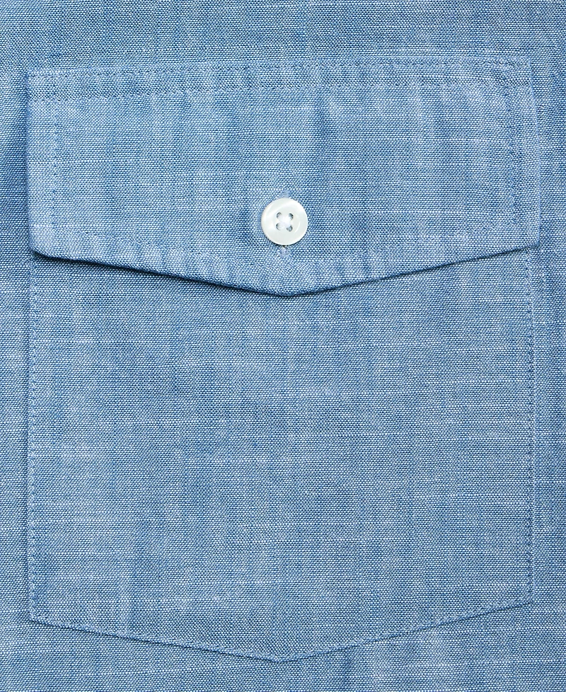 Club Room Men's Cotton Chambray Flap-Pocket Shirt, Macy's Exclusive