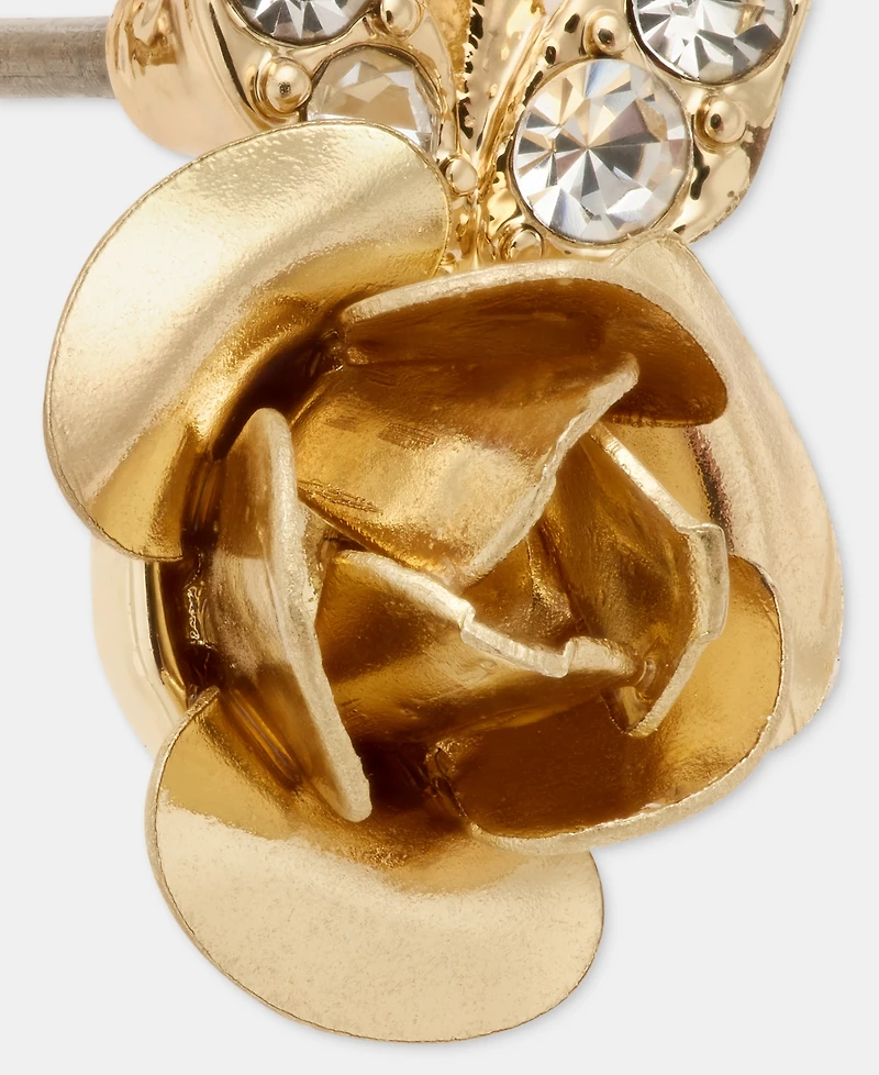 lonna & lilly Pave Flower Stud Earrings