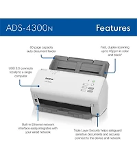 Brother Ads-4300N High-Speed Professional Duplex Desktop Scanner