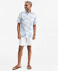 Club Room Men's Linen Floral-Print Short-Sleeve Shirt, Macy's Exclusive