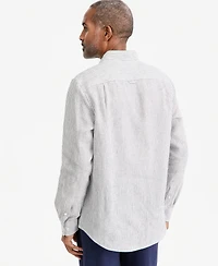 Club Room Men's Stripe Linen Button-Up Shirt, Macy's Exclusive