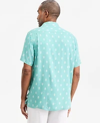 Club Room Men's Foulard-Print Silk Short-Sleeve Shirt, Macy's Exclusive