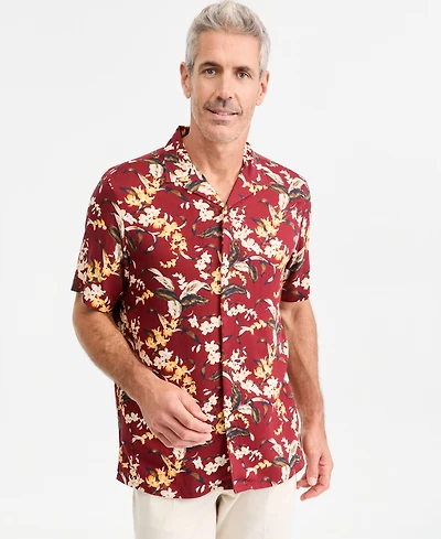 Club Room Men's Floral-Print Short-Sleeve Shirt, Macy's Exclusive